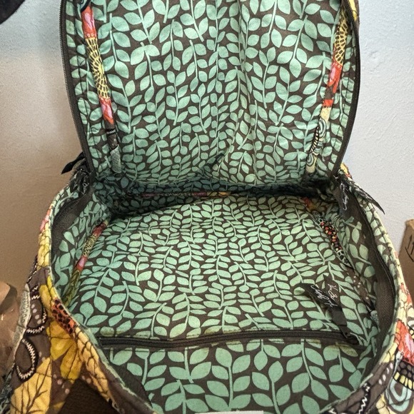 Vera Bradley Laptop Backpack Flower Shower School Bag Computer Compartment 70s - Picture 8 of 12